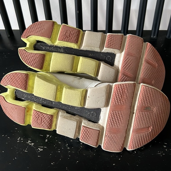 On Cloud Women's Athletic Shoes - White, Pink, Green - Picture 6 of 7